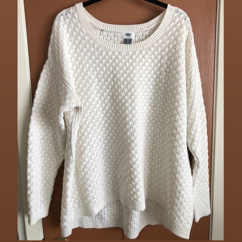 Old Navy Cream Oversized Knit Sweater